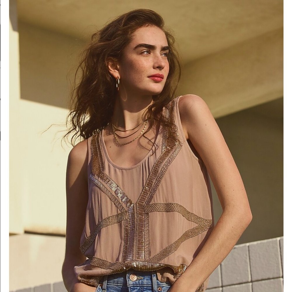 Express Embellished Sequin Tank